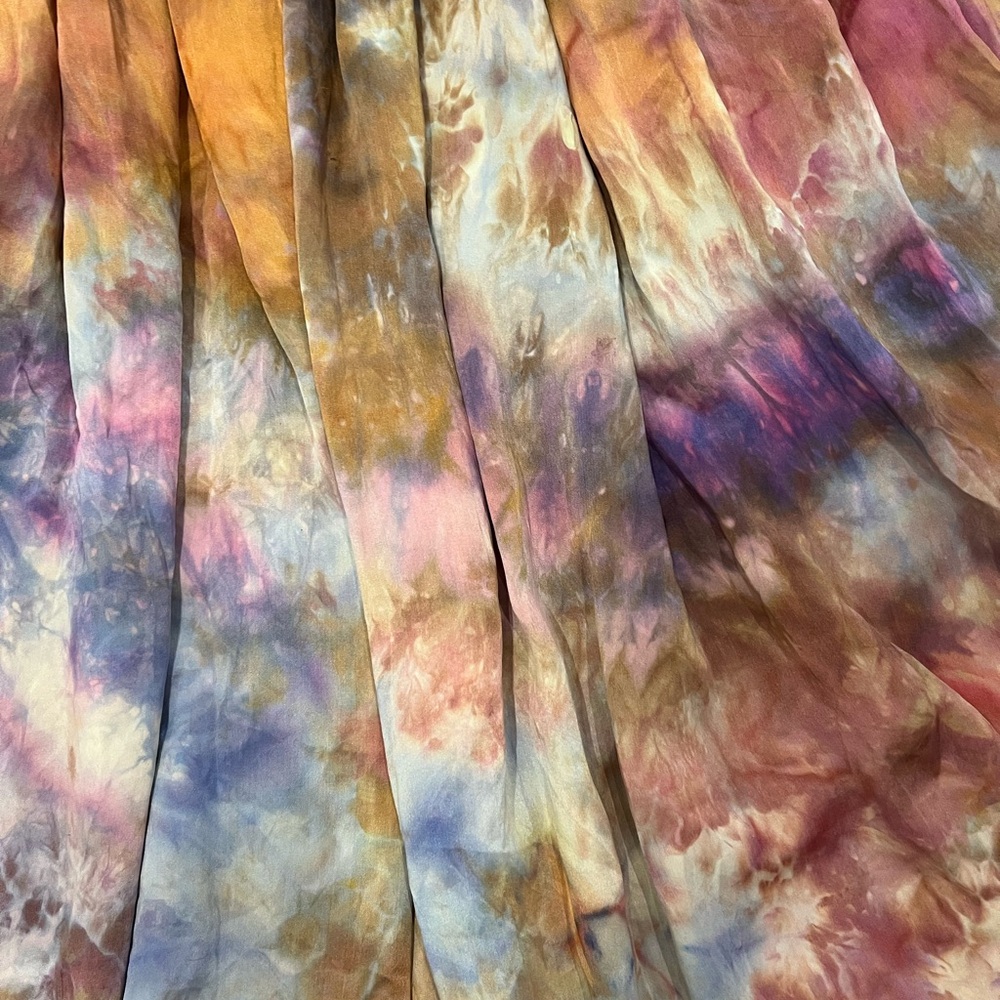 Hand Tie-Dye Women's silk skirt - Picture 2 of 3
